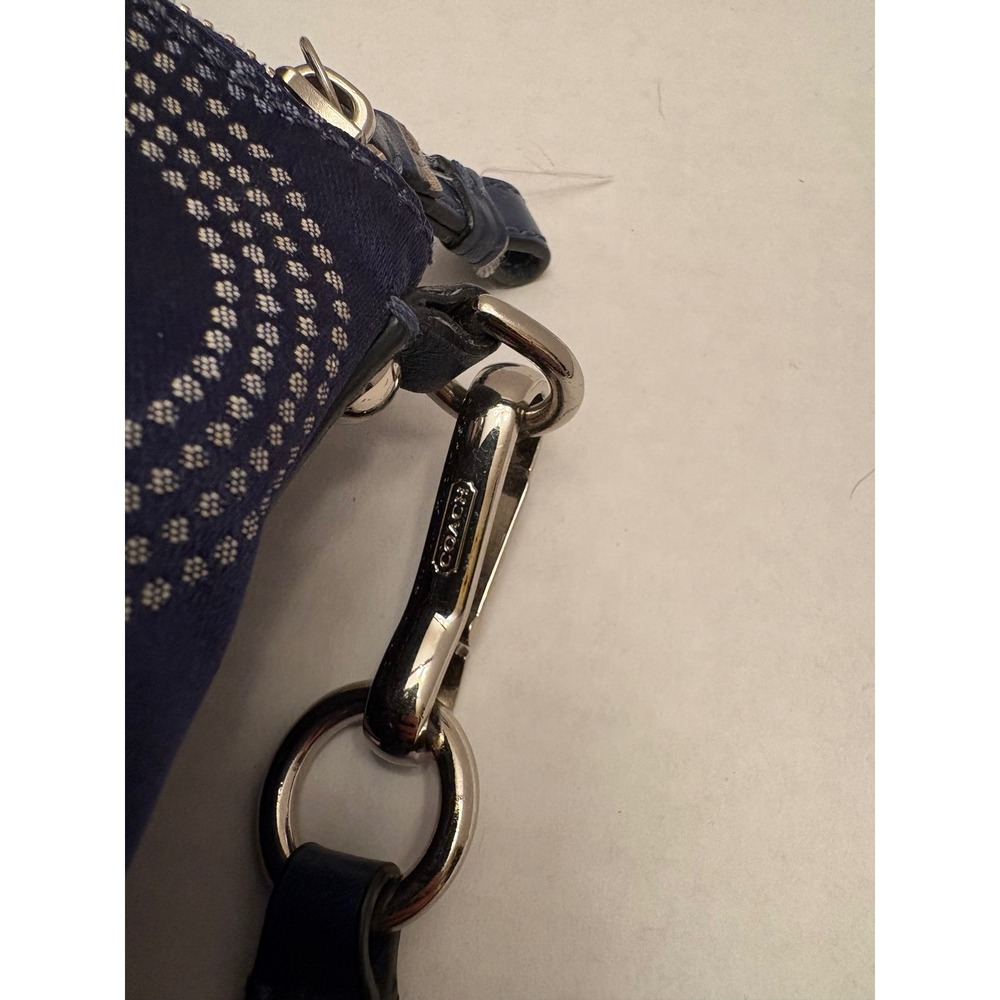 Coach Madison Dotted Op Art Sophia Satchel Navy Blue Handbag 15935 - Picture 10 of 11